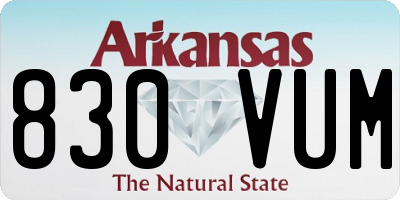 AR license plate 830VUM