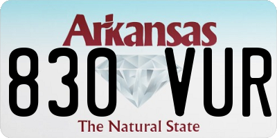 AR license plate 830VUR