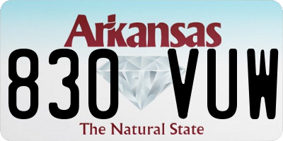 AR license plate 830VUW