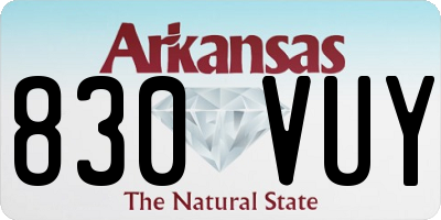 AR license plate 830VUY