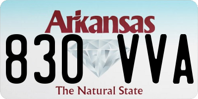 AR license plate 830VVA