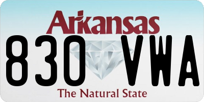 AR license plate 830VWA