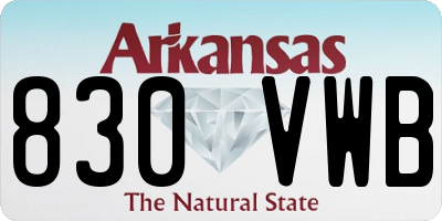 AR license plate 830VWB