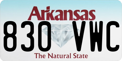 AR license plate 830VWC