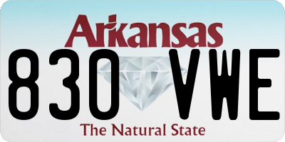 AR license plate 830VWE