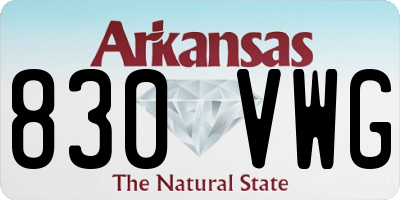 AR license plate 830VWG