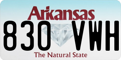 AR license plate 830VWH