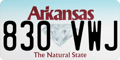 AR license plate 830VWJ