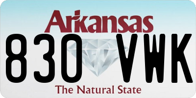 AR license plate 830VWK