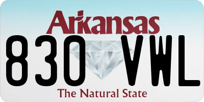 AR license plate 830VWL