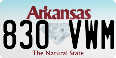 AR license plate 830VWM