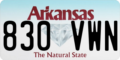 AR license plate 830VWN