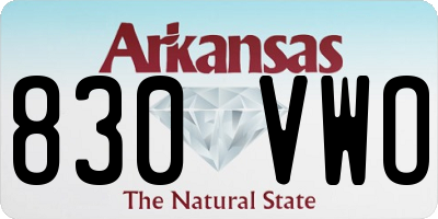 AR license plate 830VWO