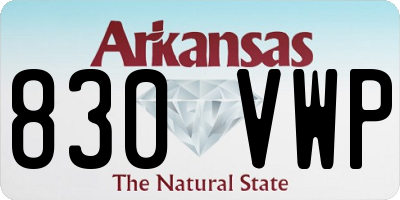 AR license plate 830VWP