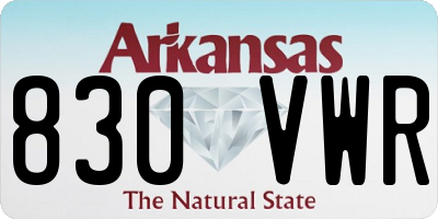 AR license plate 830VWR