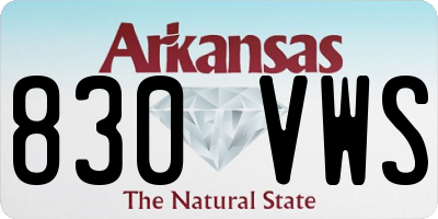 AR license plate 830VWS