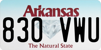 AR license plate 830VWU