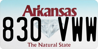 AR license plate 830VWW