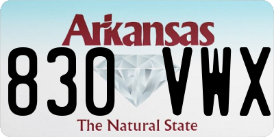 AR license plate 830VWX
