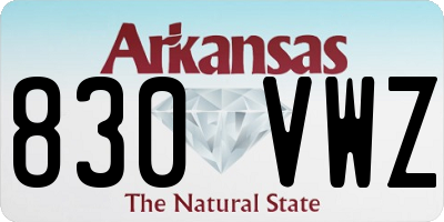 AR license plate 830VWZ