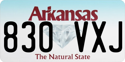 AR license plate 830VXJ