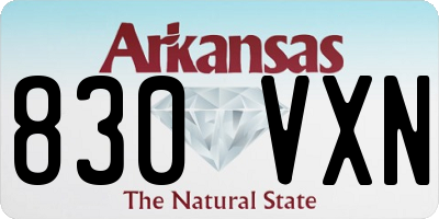 AR license plate 830VXN