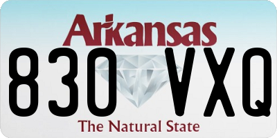 AR license plate 830VXQ