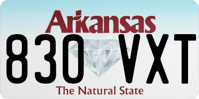 AR license plate 830VXT