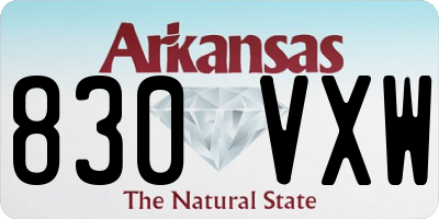 AR license plate 830VXW