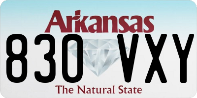 AR license plate 830VXY