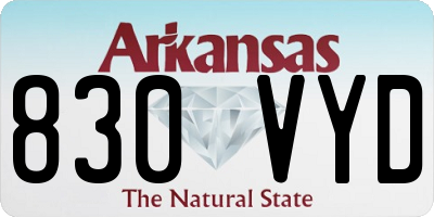 AR license plate 830VYD