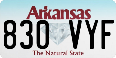 AR license plate 830VYF