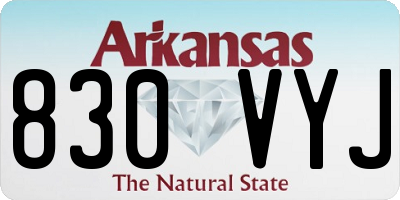 AR license plate 830VYJ