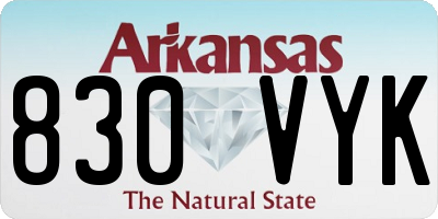 AR license plate 830VYK