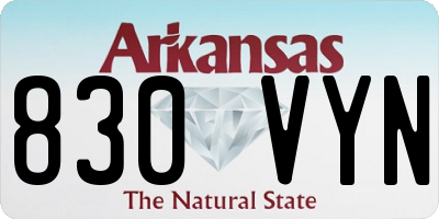 AR license plate 830VYN