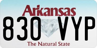AR license plate 830VYP