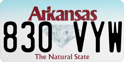 AR license plate 830VYW