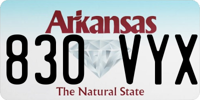 AR license plate 830VYX