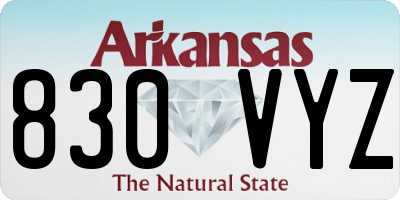 AR license plate 830VYZ