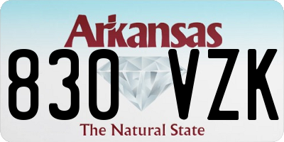 AR license plate 830VZK