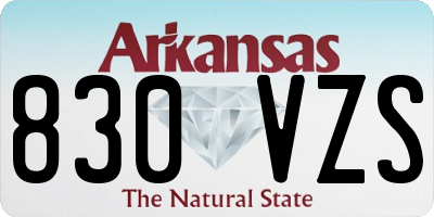 AR license plate 830VZS