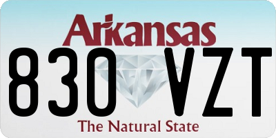 AR license plate 830VZT