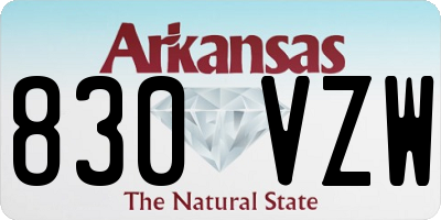 AR license plate 830VZW