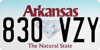 AR license plate 830VZY