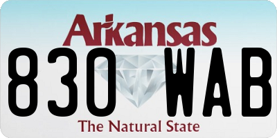 AR license plate 830WAB