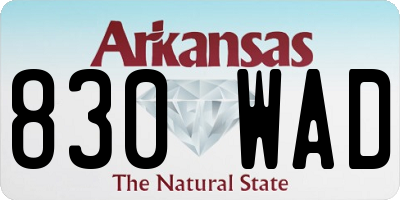 AR license plate 830WAD