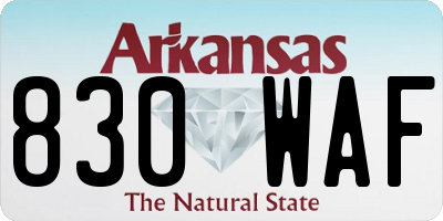 AR license plate 830WAF
