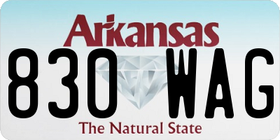 AR license plate 830WAG