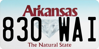 AR license plate 830WAI
