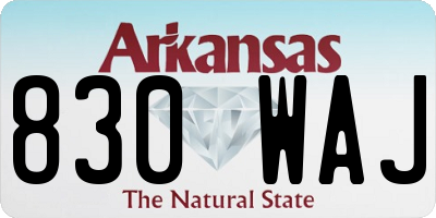 AR license plate 830WAJ
